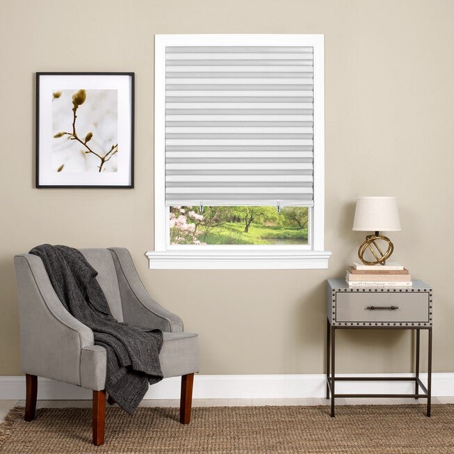 Cordless 1-2-3 Vinyl Room Darkening Pleated Window Shade, WHITE, hi-res image number 0