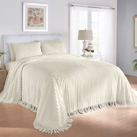 Chenille Bedspread, EGGSHELL, hi-res image number null
