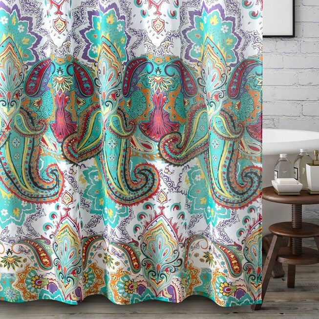 Nirvana Shower Curtain, TEAL, hi-res image number 0