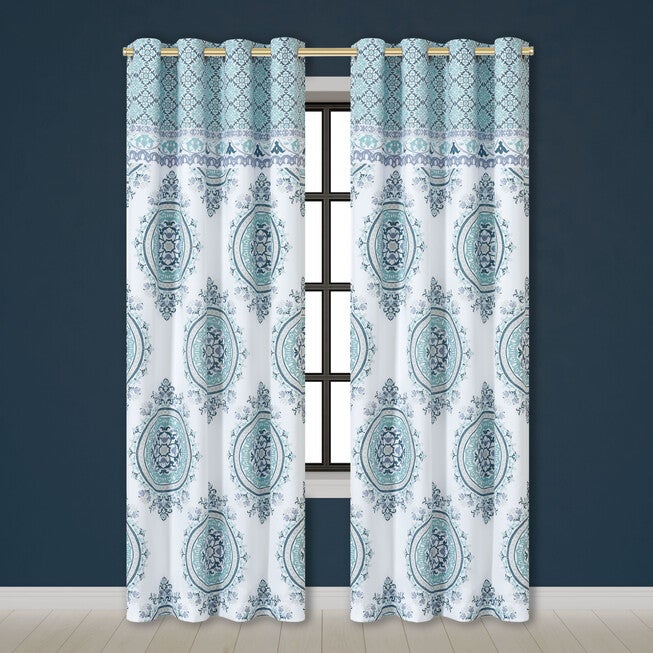 Afton 84 Inch Grommet Panel Pair, BLUE, hi-res image number null