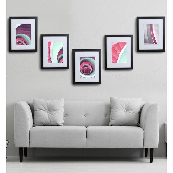 8 X 10 Picture Frame W-Mat/11 X 14 Without Mat - Black - 5 Units, , on-hover image number null