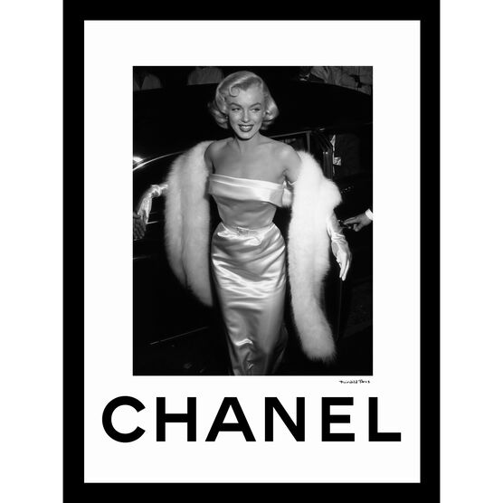 Chanel Marilyn Monroe Glamour 14x18 Framed Print, BLACK WHITE, hi-res image number null