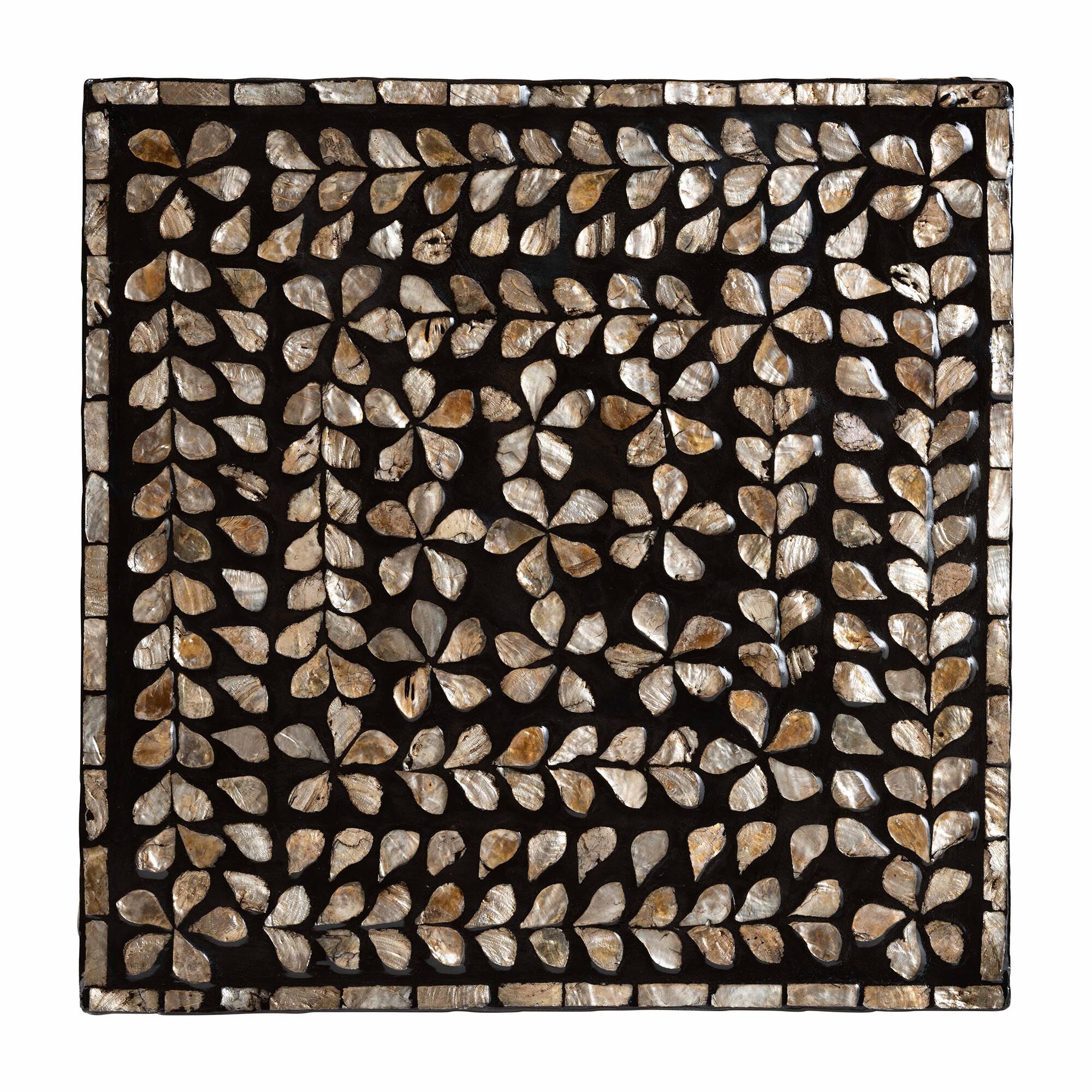 Feronia Modern Bohemian Black and Bronze Mother of Pearl End Table, BLACK, alternate image number 5