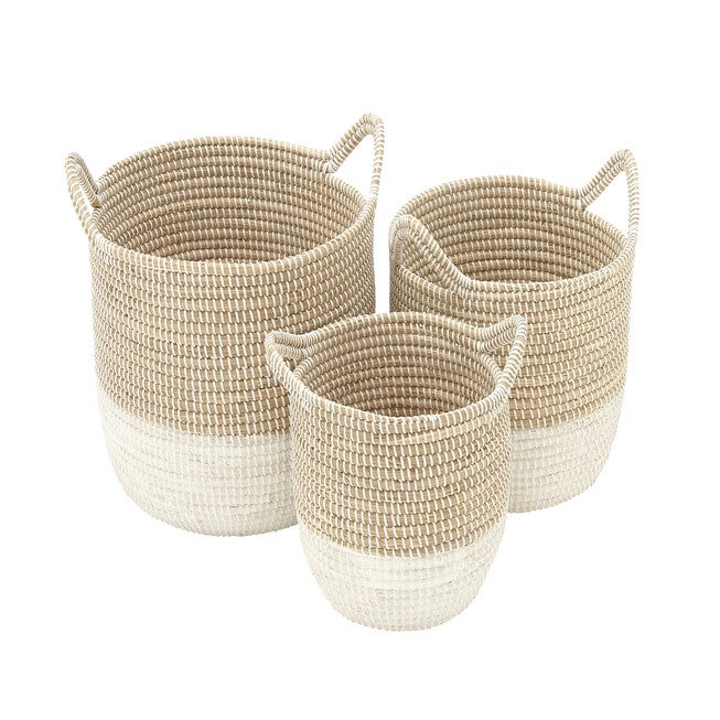 Cosmoliving By Cosmopolitan Set Of 3 Basket Storage Basket, BROWN, hi-res image number null