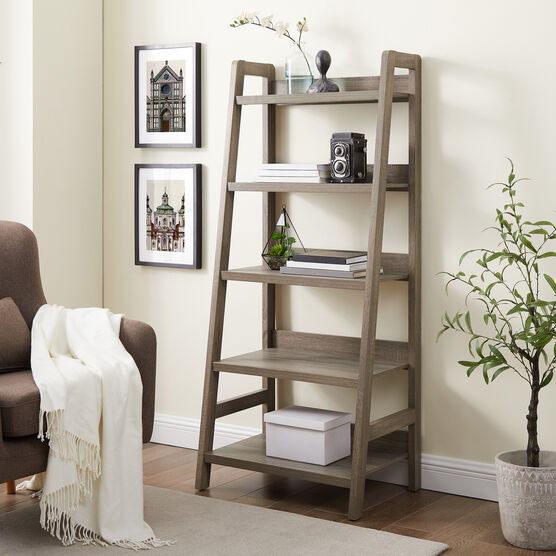 Tracey Ladder Bookcase, GREY, hi-res image number null