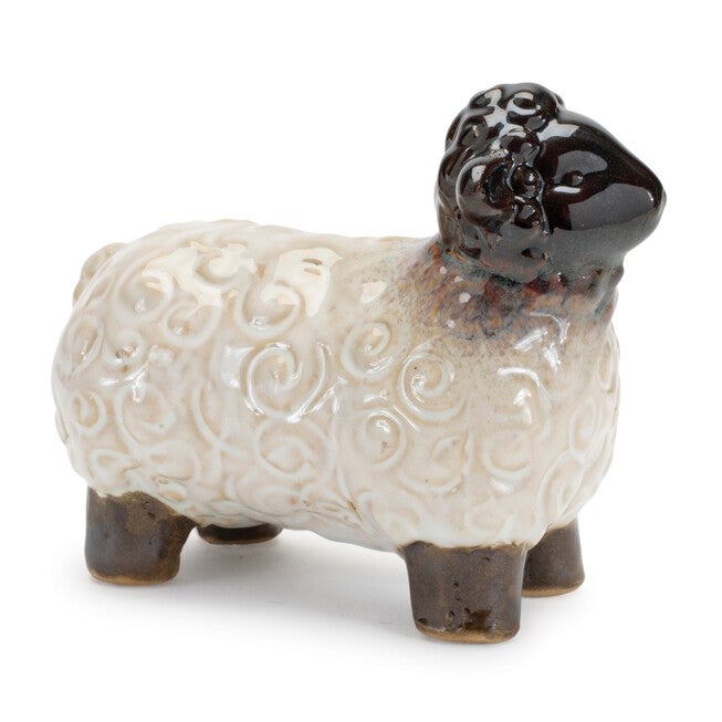 Mini Sheep Figurine (Set of 6), WHITE/BROWN, alternate image number null
