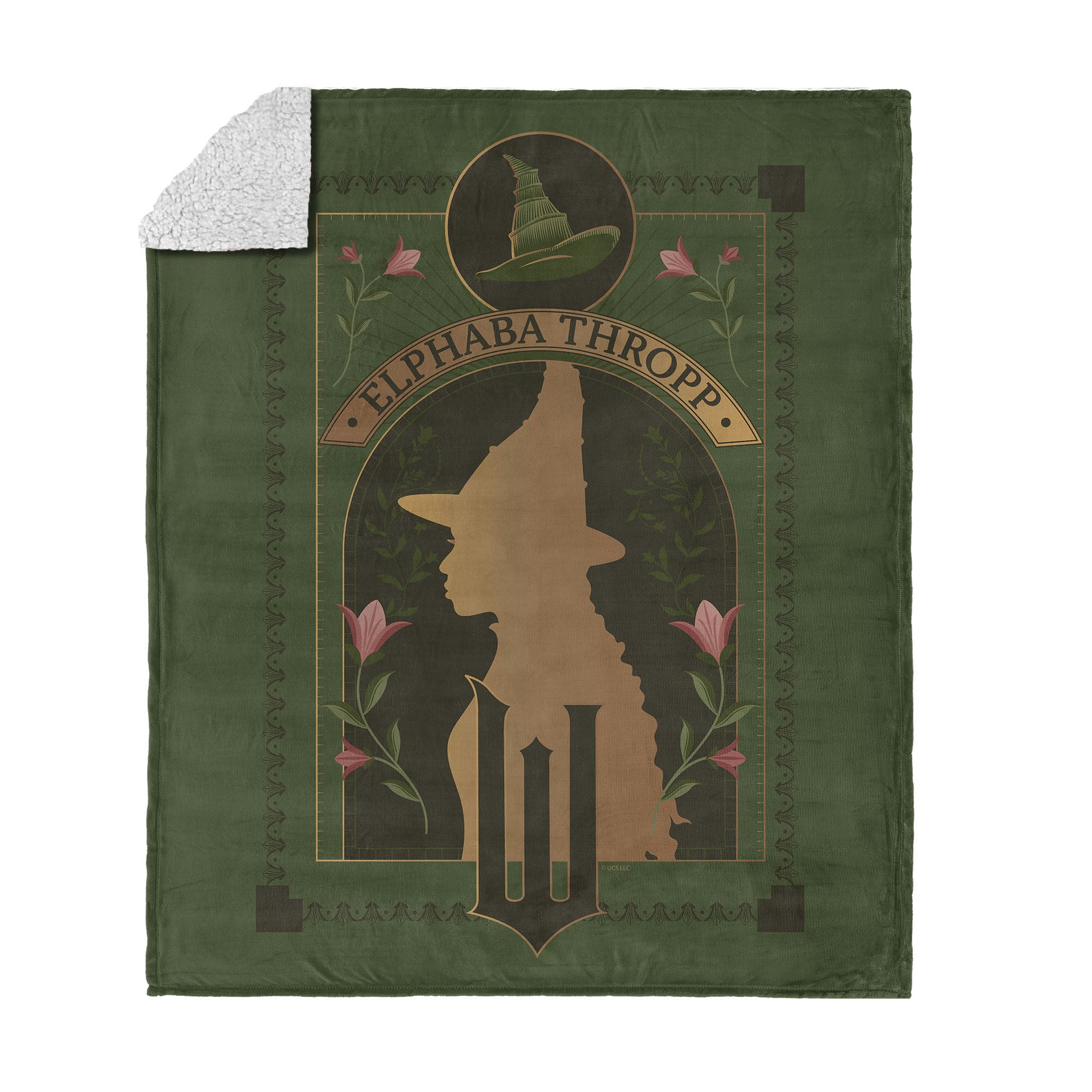 Wicked Elphaba Thropp Silk Touch Sherpa Throw Blanket 50x60 inches, ELPHABA, hi-res image number 0