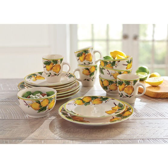 16-Pc. Lemon Dinnerware Set, MULTI, hi-res image number null
