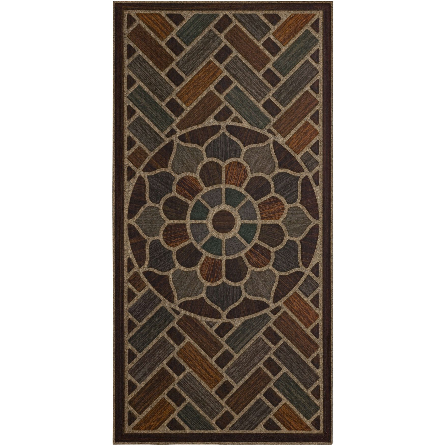 Ornamental Grain Door Mat, CHESTNUT, hi-res image number 0