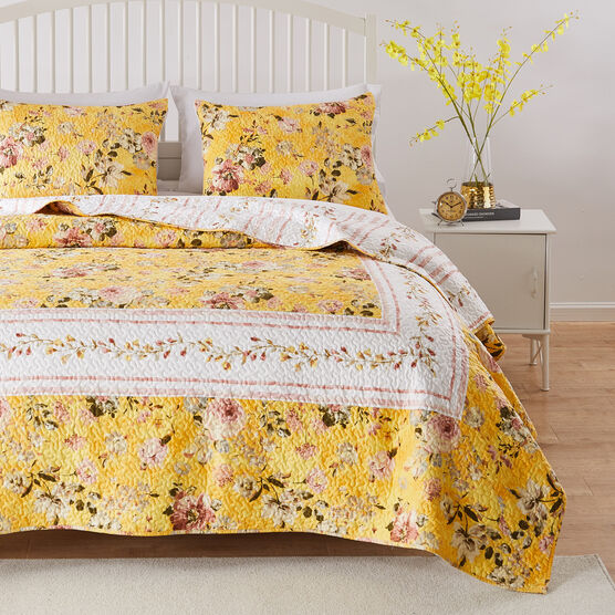 Finley Yellow Quilt Set, YELLOW, hi-res image number null