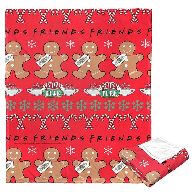 Wb Friends Gingerbread Pattern Silk Touch Throw Blanket, O, hi-res image number 0
