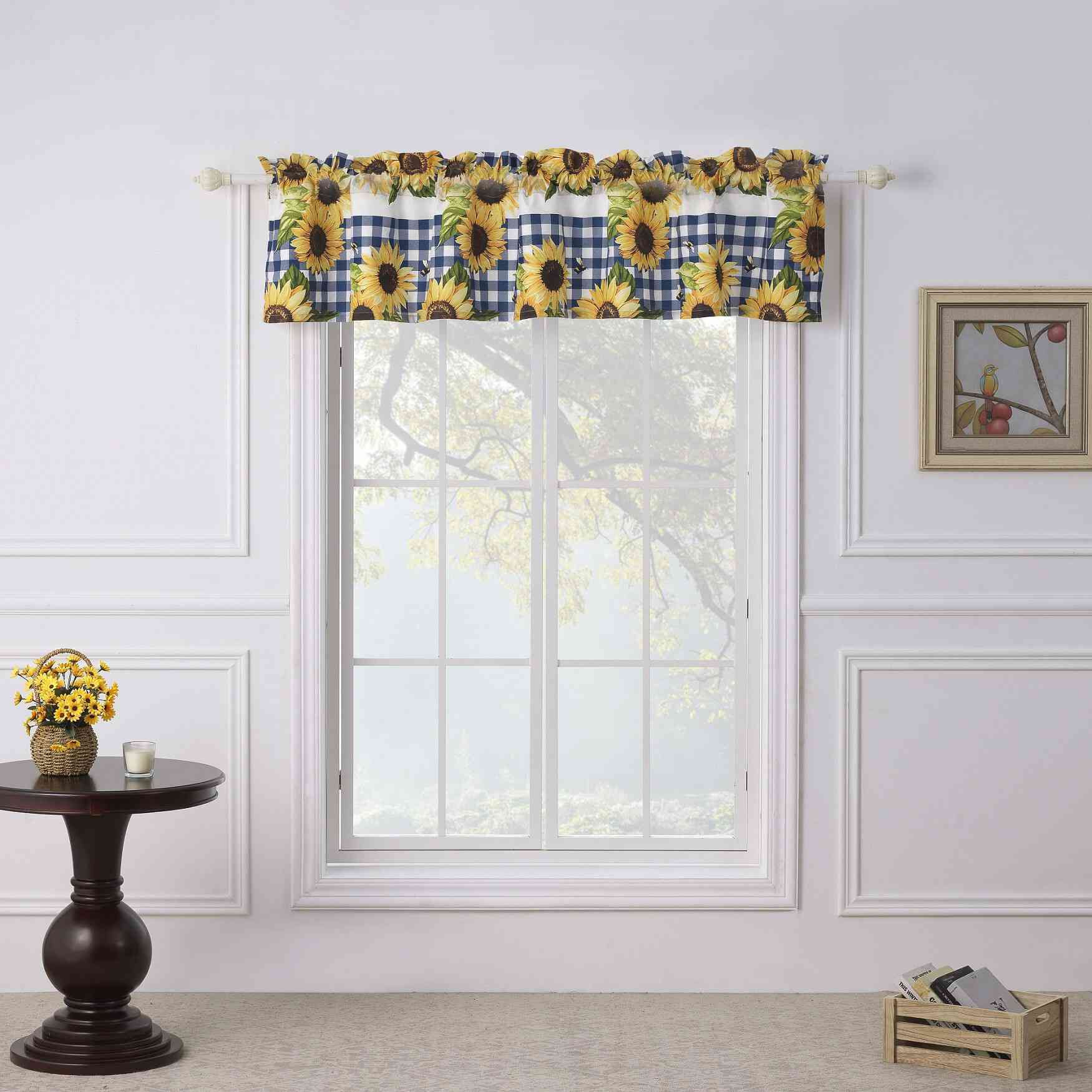 Sunflower Window Treatment Valance Curtains, , alternate image number 5