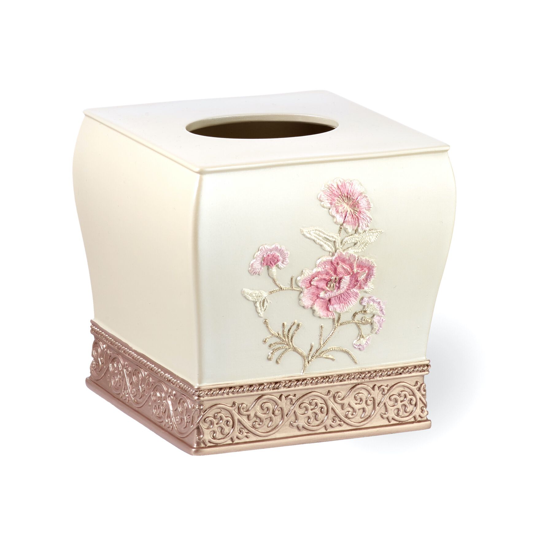 Dublin Rose Tissue Box, BEIGE, hi-res image number 0