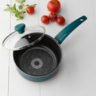 2 Quart Non Stick Aluminum Saucepan With Lid, SEA GREEN, hi-res image number null