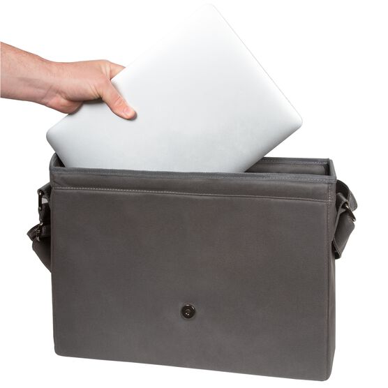 Wax Canvas Messenger Bag, Charcoal, 50-Pound Capacity, , alternate image number null