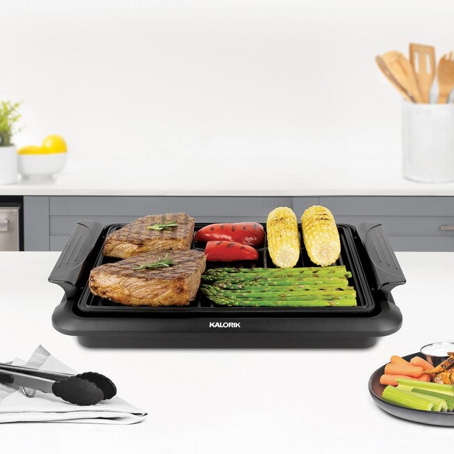Black Electric Indoor Grill , BLACK, hi-res image number 0