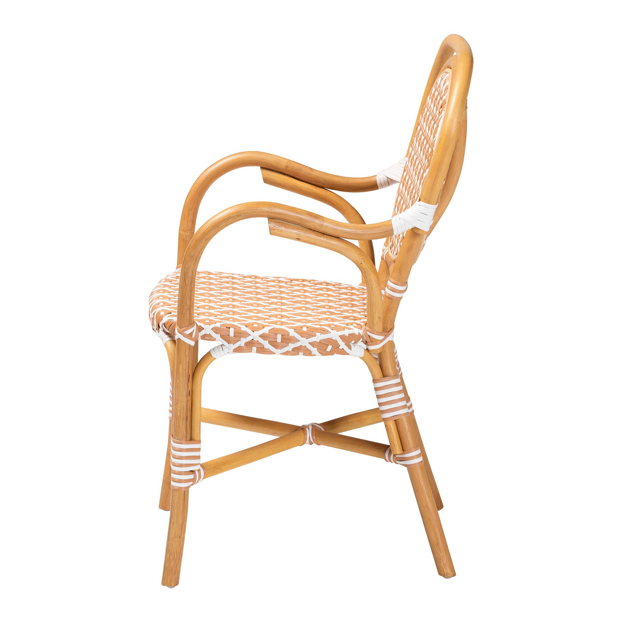 Mattie Rattan Bistro Chair, BEIGE, alternate image number 3