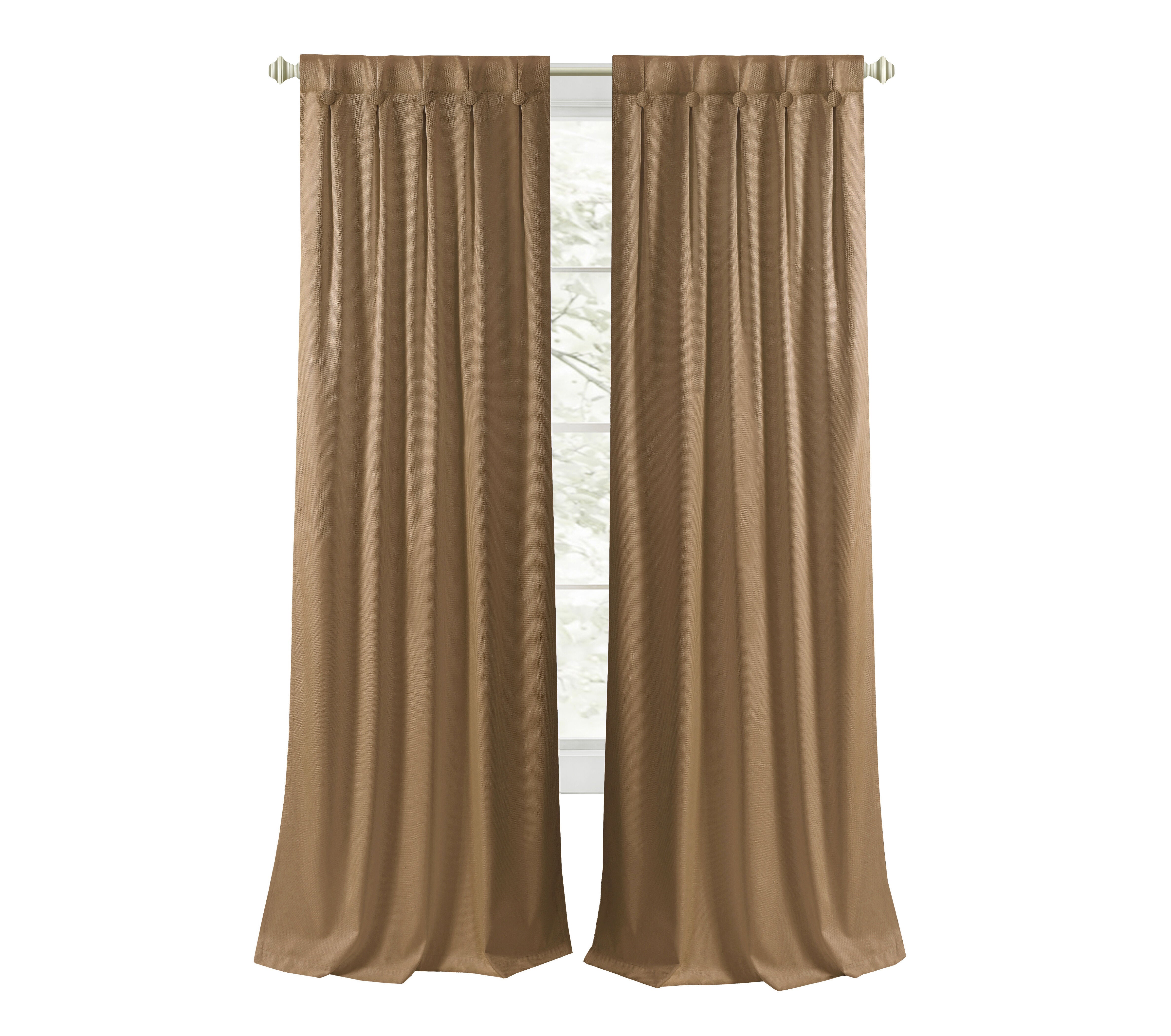 Grant Back Tab Button Pleated Blackout Panel, COGNAC, alternate image number 1