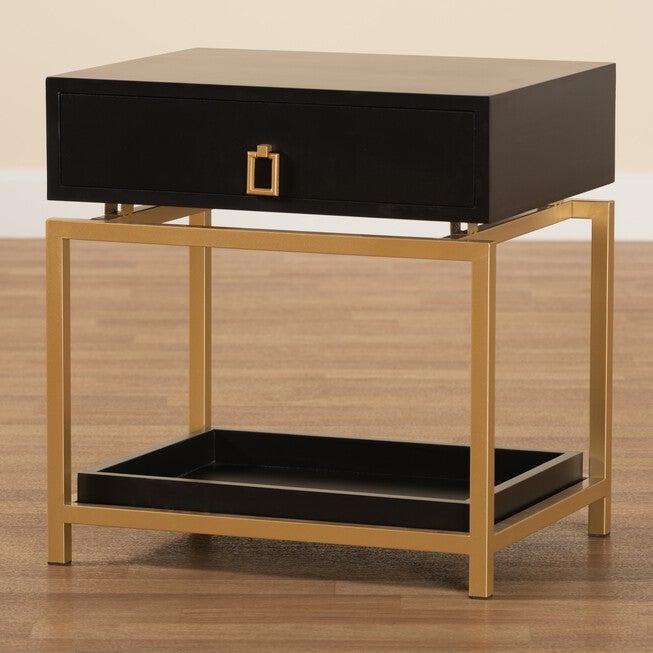 Melosa Modern Glam And Luxe 1-Drawer End Table, , alternate image number null