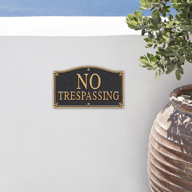 No Trespassing Statement Plaque, , alternate image number null
