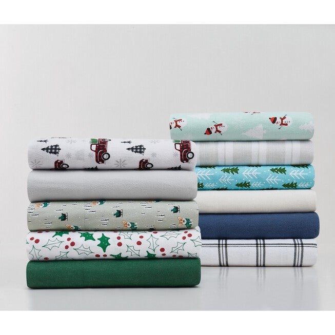 Corgi Snowday Flannel Sheet Set, , on-hover image number null