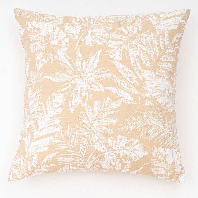 Tamani Palm Leaves Print Indoor/Outdoor Square Pillow, SMOKE PEACH, hi-res image number null