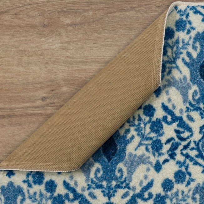 Damask Tile Navy Kitchen Rug, , alternate image number 2
