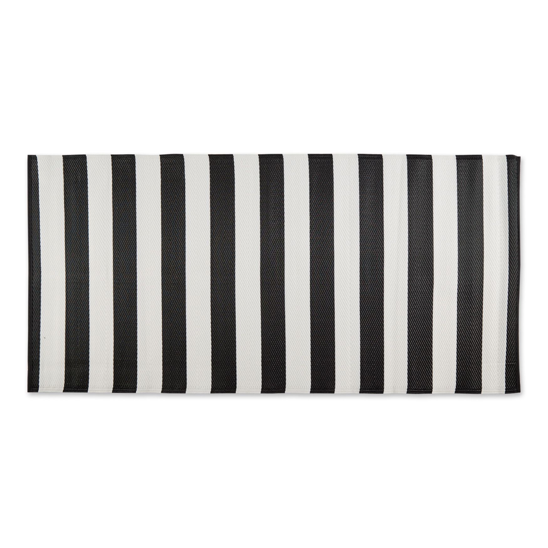 Black/White Stripe Outdoor Floor Runner 3X6 Ft Floor Coverings, , on-hover image number 1