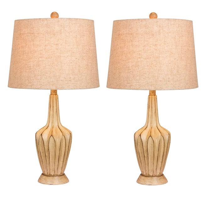 Beige Resin 26.5" Table Lamp, Set 2, BEIGE, hi-res image number null