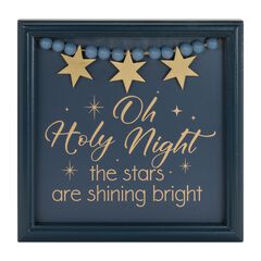 O Holy Night Star Quote Plaque 7.75"SQ