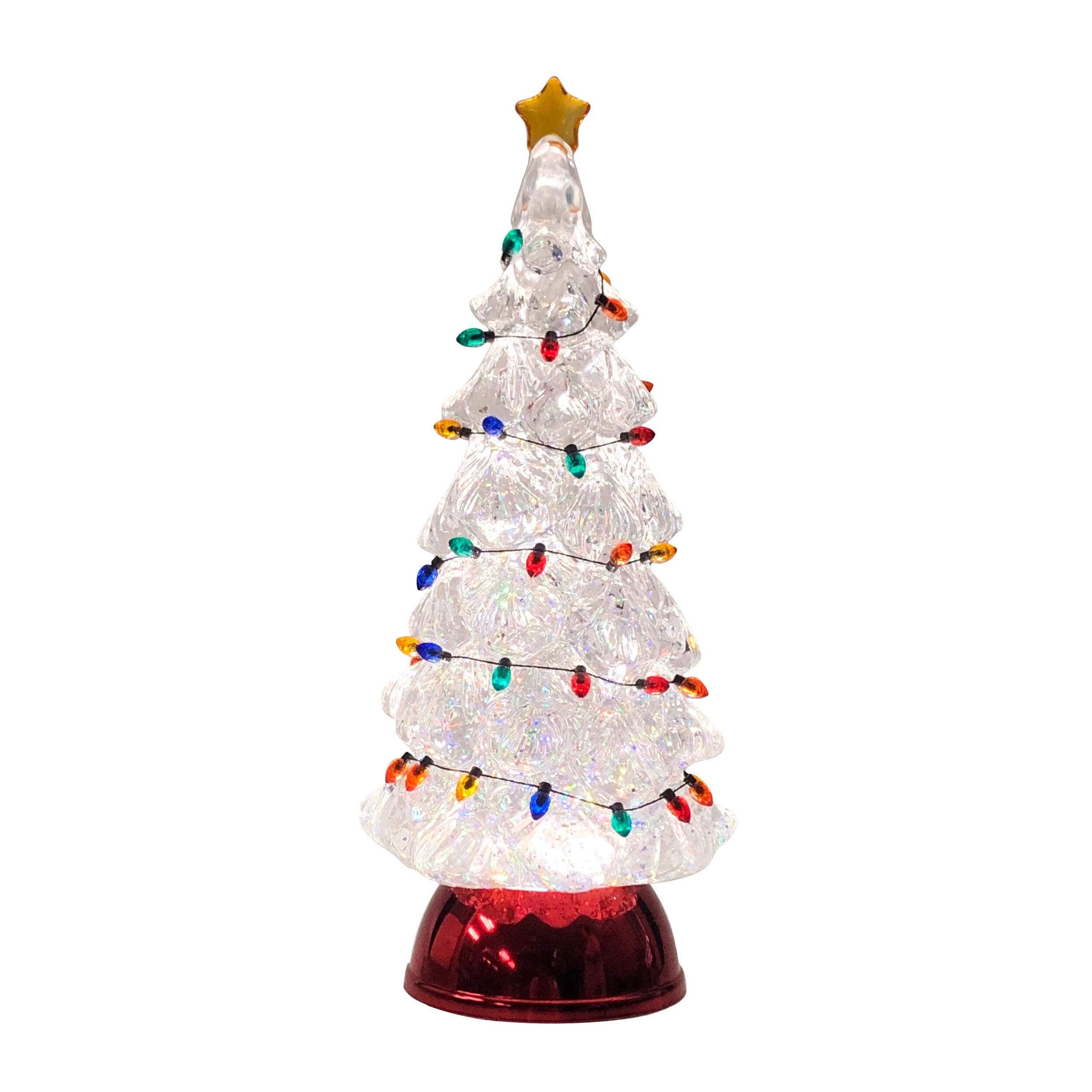 LED Christmas Tree with Holiday Lights 11.5 inchesH, WHITE RED GREEN, hi-res image number 0