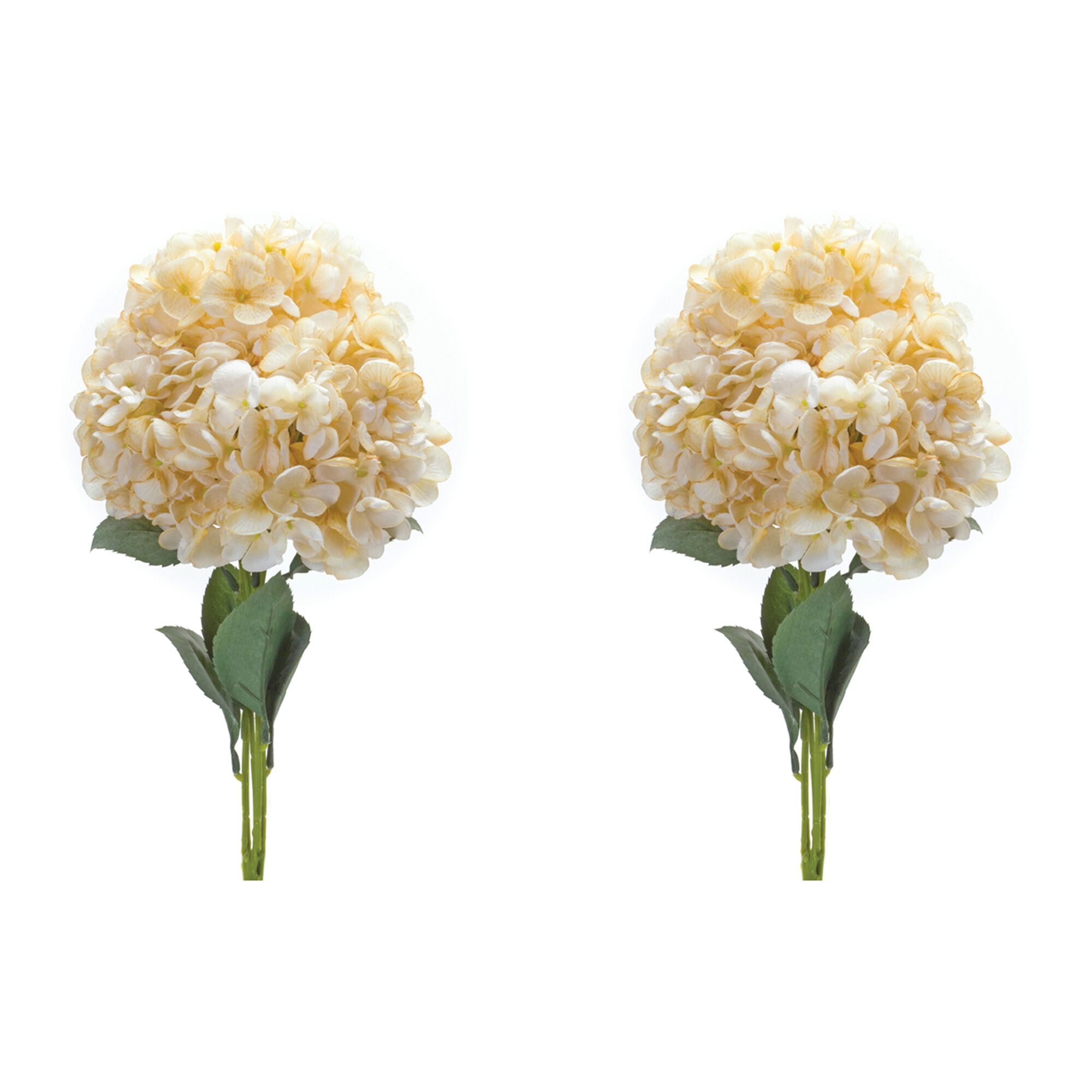Hydrangea Bush (Set of 2) 19 inchesH Polyester, WHITE/GREEN, alternate image number 1