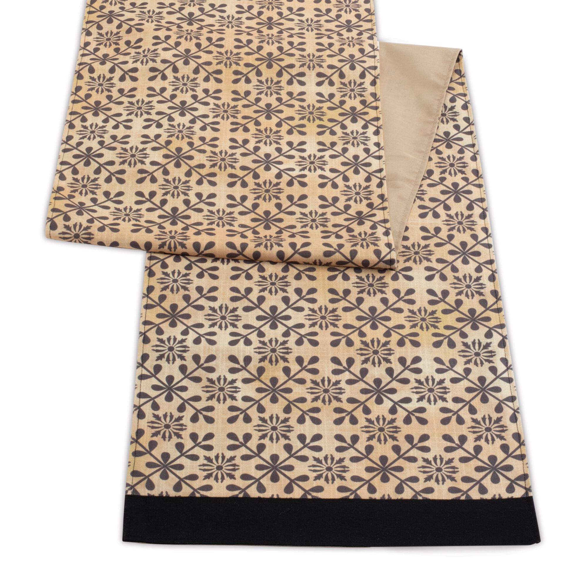 Table Runner (Set of 2) 14 inchesW x 72 inchesL Polyester, GOLD BLACK, alternate image number 3