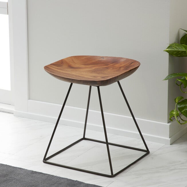 Brown Iron Rustic Stool, , alternate image number 7