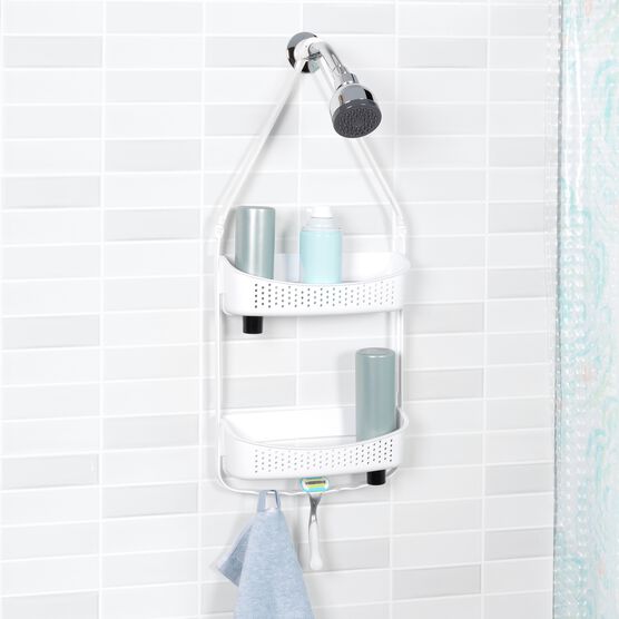 Multi-Functional 2-Shelf Shower Caddy, Grey, , alternate image number null