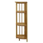 4-Shelf Corner Folding Bookcase-Natural, , on-hover image number null