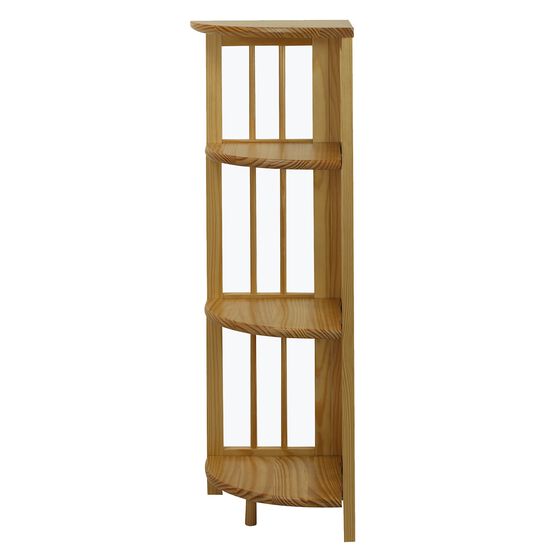 4-Shelf Corner Folding Bookcase-Natural, , on-hover image number null
