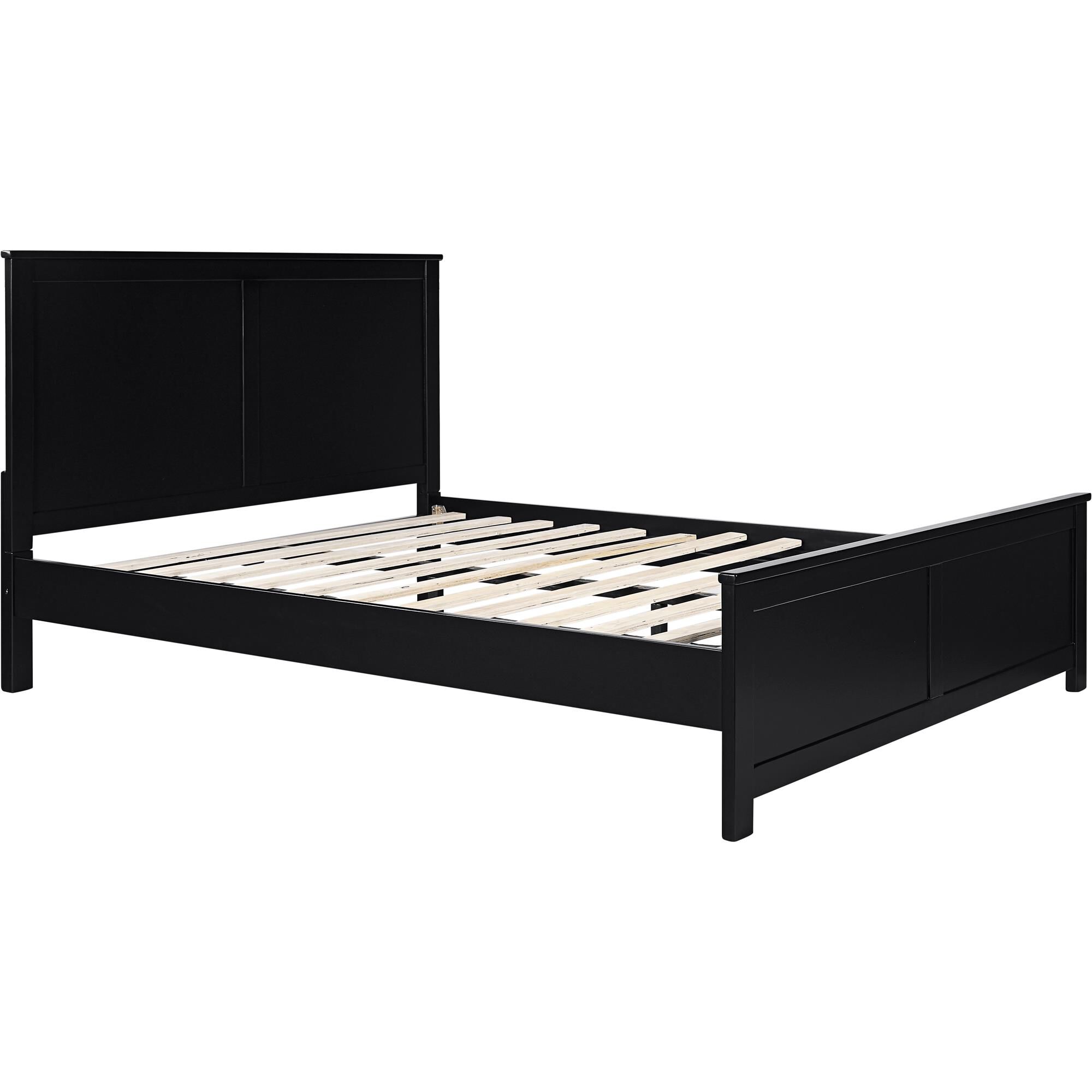 Winston Wooden Platform Bed in Cherry, King with 2 Nightstands, BLACK, alternate image number 3