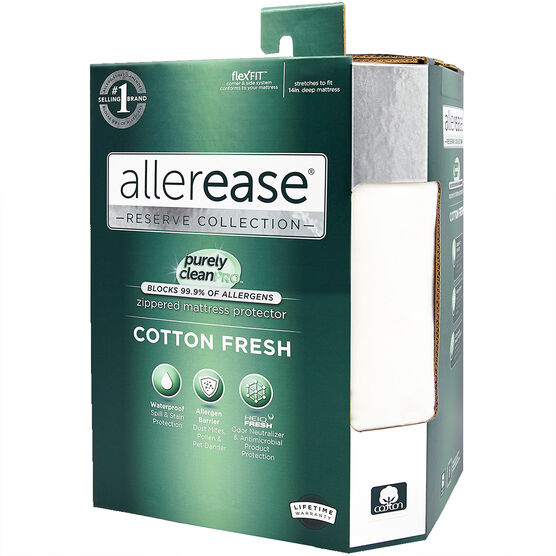 AllerEase Reserve Cotton Fresh Mattress Protector, WHITE, hi-res image number null