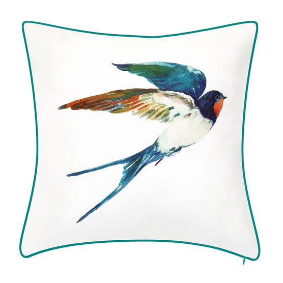 Indoor & Outdoor Watercolor Bird Decorative Pillow, SKY MULTI, hi-res image number null