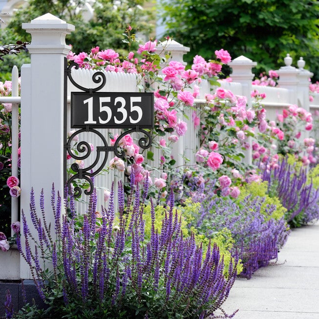 Nite Bright Ironwork Reflective Address Post Sign, , on-hover image number 1