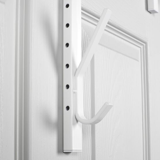 Over The Door Hanger, 2 Organizer Rack, Adjustable Height Hooks For Coat, Hat, Scarf, Bag, Accessory-White, , alternate image number null