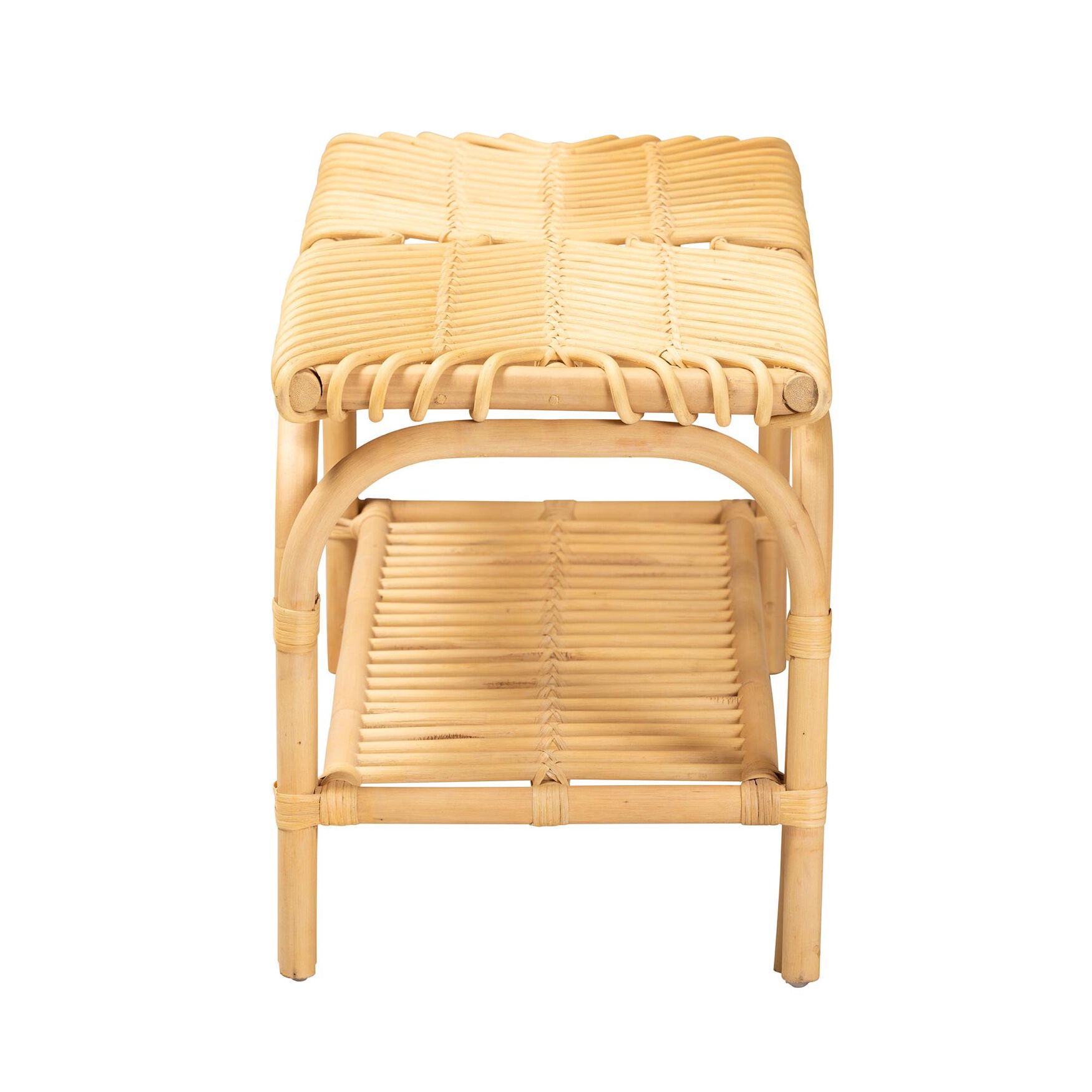 Himari Modern Bohemian Natural Brown Rattan Accent Bench, , alternate image number 2