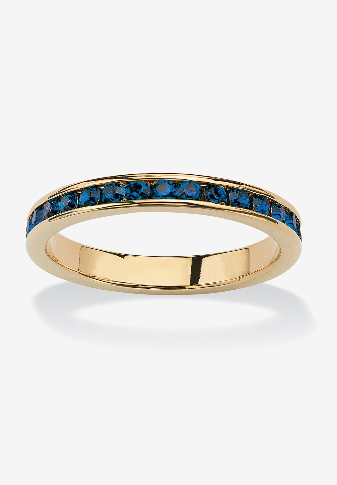 Yellow Gold Plated Simulated Birthstone Eternity Ring, SEPTEMBER, hi-res image number 0