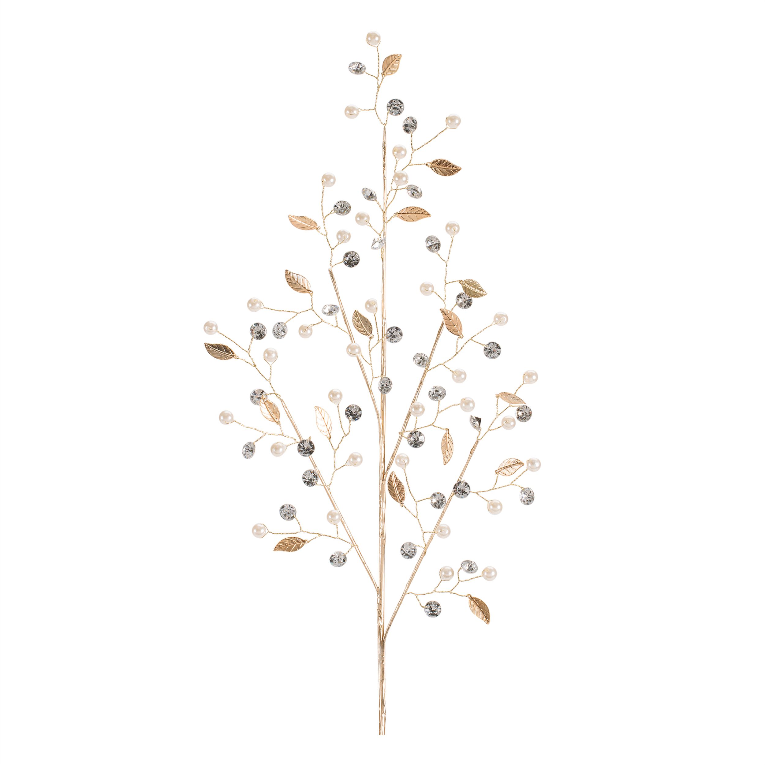 Pearl and Jewel Bead Spray (Set of 2), GOLD SILVER, hi-res image number 0