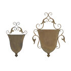 Set Of 2 Brown Metal Traditional Planter, , alternate image number null