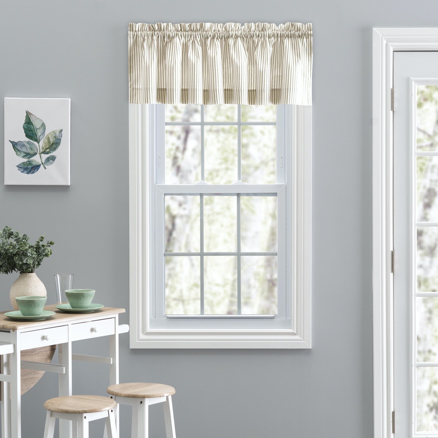 Plaza Stripe Tailored Valance, TAN, hi-res image number 0
