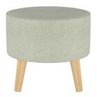 Linen Round Ottoman with Splayed Legs, , on-hover image number null