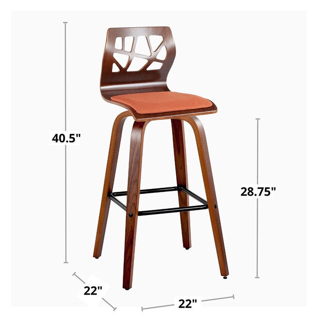 Folia 30 inches Fixed-Height Barstool - Set Of 2, , alternate image number null