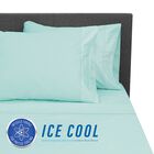 SensorPEDIC Ice Cool 400 Thread Count Cotton-Rich Surf Spray Blue Sheet Se, BLUE, hi-res image number null